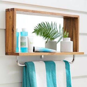 NWT Pottery Barn Outdoor Shower Mirror Shelf